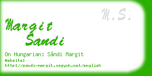 margit sandi business card